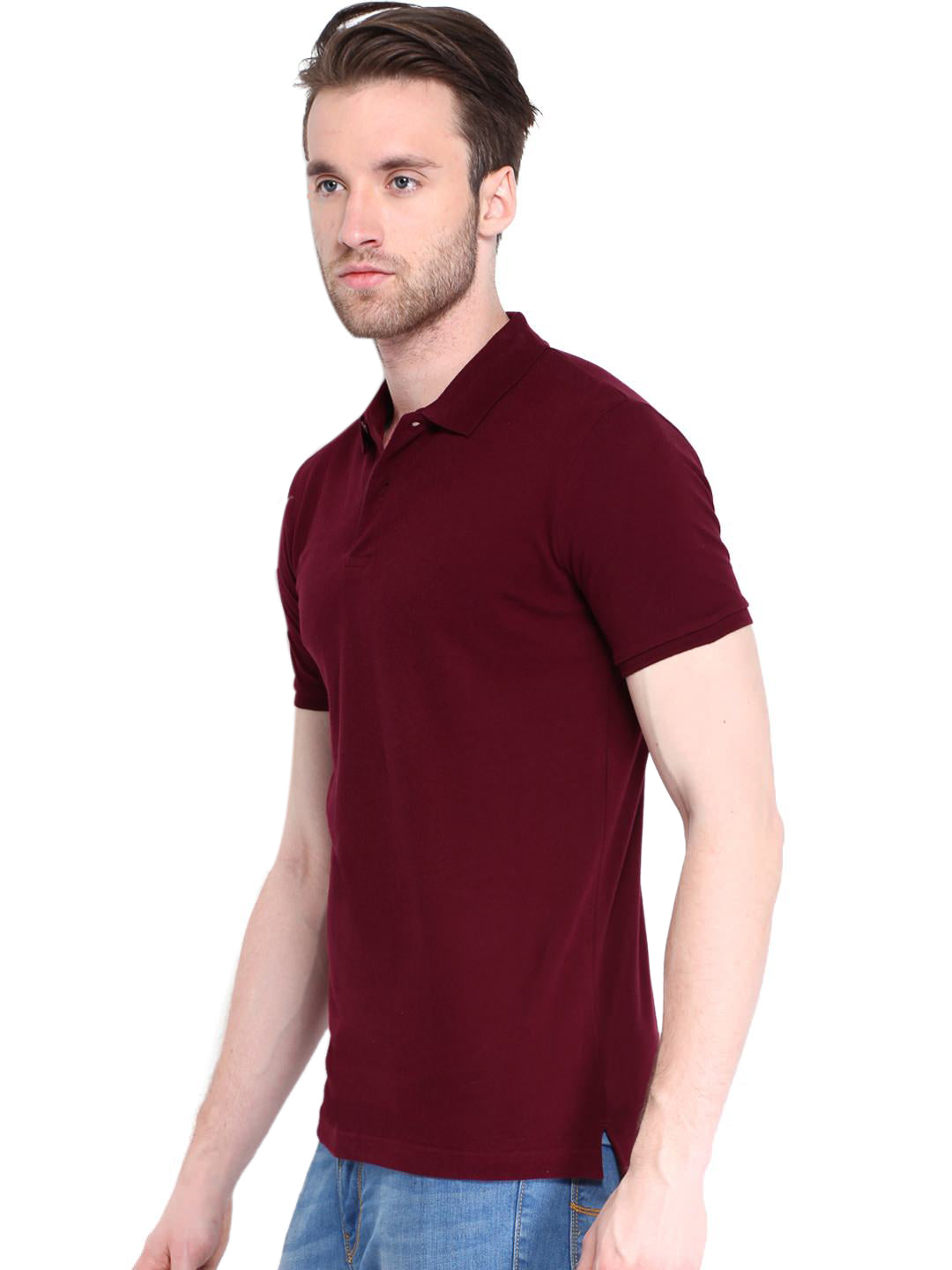 Poly Cotton Solid Half Sleeves Mens Polo T-shirt, cotton t shirt for mens, Men's T-Shirts, cotton t shirt for men, half sleeves t-shirt
