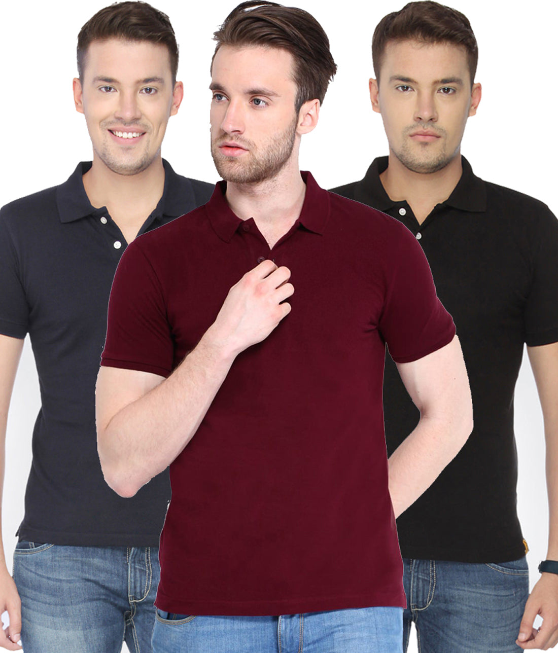 Poly Cotton Solid Half Sleeves Mens Polo T-shirt, cotton t shirt for mens, Men's T-Shirts, cotton t shirt for men, half sleeves t-shirt