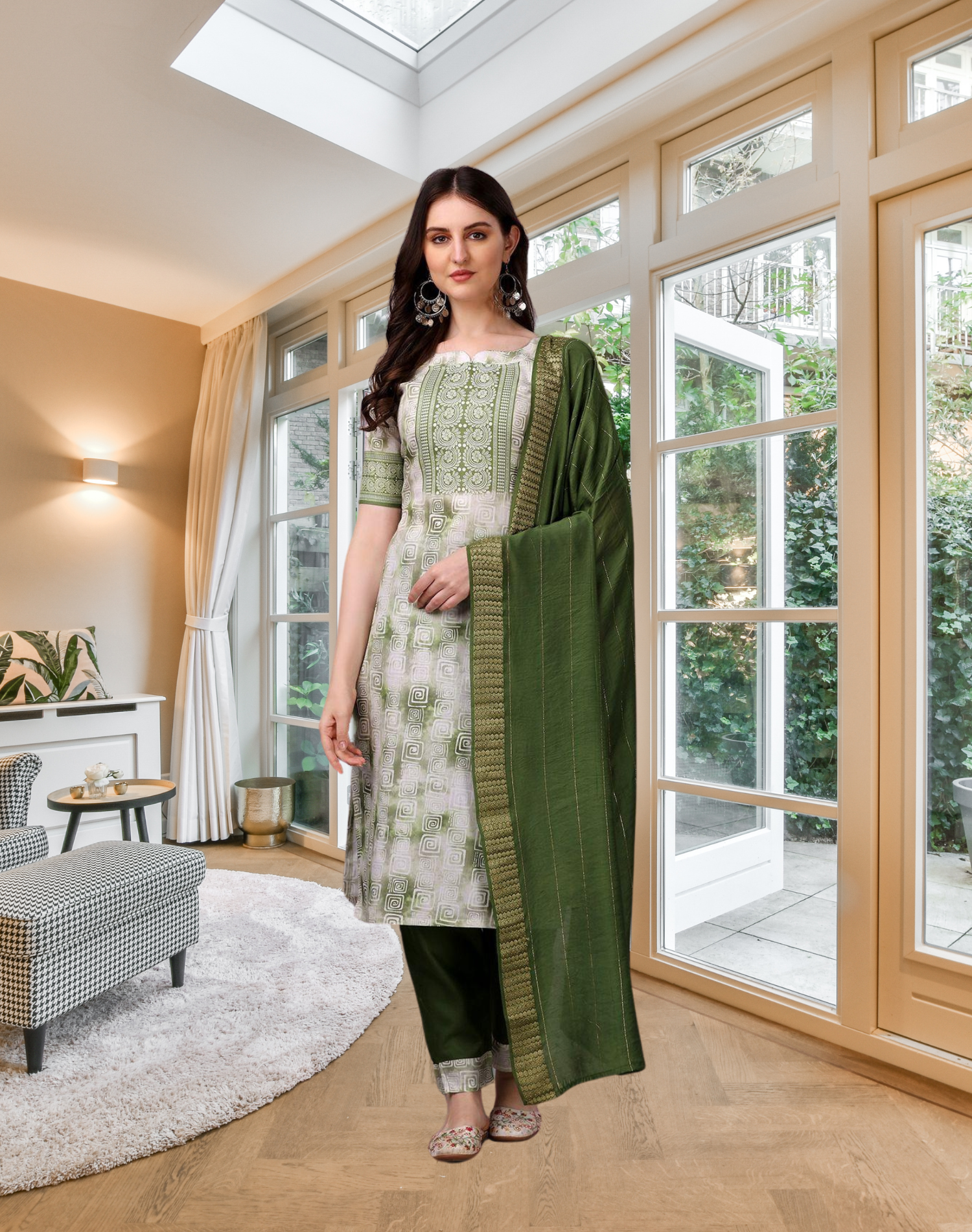 Round Neck Kurta Set for Women, Digital Printed Women Kurta Set, kurta set with dupatta for women, ethnic wear for ladies, best ethnic wear for women's